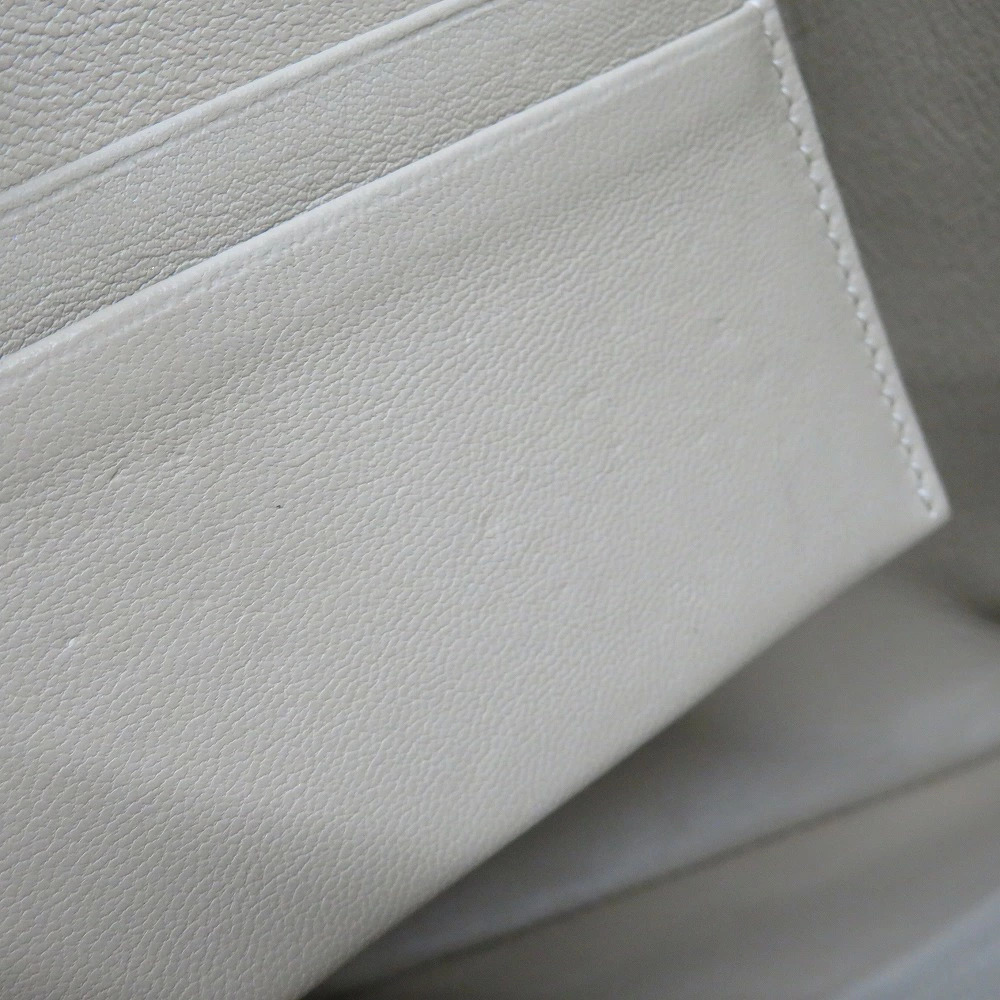 CELINE Clutch Bag Shoulder Calf Leather Beige Blue Two Tone - Picture 9 of 11